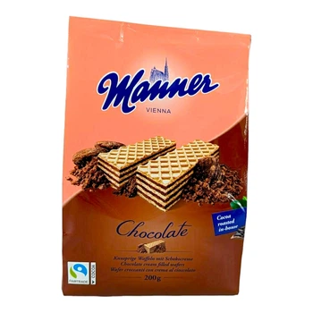 Вафли с шоколадным кремом Manner chocolate 200g