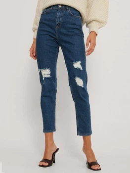 Джинси Mom's жіночі NA-KD 1100-003652-0116 34 Сині (7325943149238)