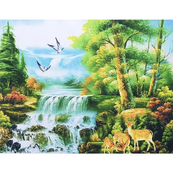 Алмазная мозаика на подрамнике картина стразами 30х40 см DIY Водопад (SGLD60759 - S)