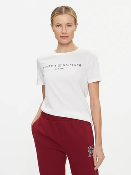 Koszulka damska bawełniana Tommy Hilfiger WW0WW40276-YCF XS Biała (8720645384366)