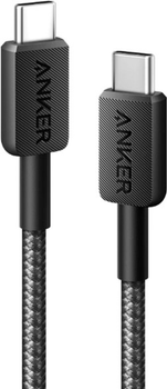 Kabel Anker 322 USB-C to USB-C - 0.9 m Nylon Black (A81F5G11)