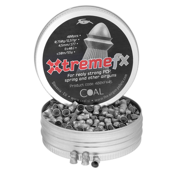 Пули пневматические Coal Xtreme FX 4.5 мм. Вес - 0.75 г. 400 шт/уп