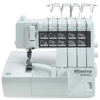 Коверлок MINERVA M4000CL, 120Вт, 20 оп., (5, 4, 3, 2-х ниткові шви), білий