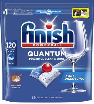 Засіб для миття посуду в посудомийних машинах FINISH Quantum All in 1 120 шт (5908252012114)