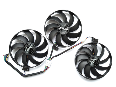 Вентилятор PowerLogic для видеокарты ASUS Strix (оригинал) 87 мм PLD09210S12H (T129215SU T129215SH T129215SL FDC10H12S9-C) комплект 3 шт (№314.5)