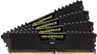 Pamięć RAM Corsair DDR4-2666 65536MB PC4-21300 (Kit of 4x16384) Vengeance LPX Black (CMK64GX4M4A2666C16)