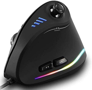 Вертикальная мышь проводная Zelotes C18 с эргономичным джойстиком RGB подсветкой
