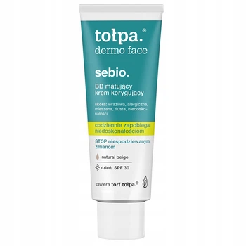 BB матуючий коригуючий крем, натуральний бежевий, SPF30 Tolpa Dermo face sebio, 40 мл (0112)