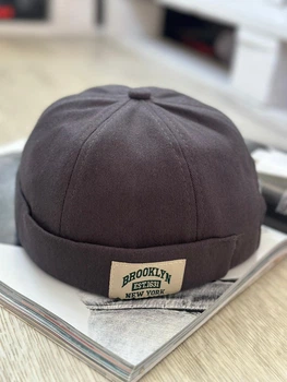 Короткая шапка мини бини, докер Brooklyn Графитовый 56-60р (2131)