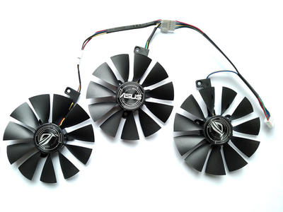 Вентилятор FirstD для видеокарты ASUS Strix (оригинал) FDC10U12S9-C FDC10H12S9-C (T129215SH T129215SL T129215SU PLD09210S12H) комплект 3 шт (№315)