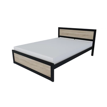 Кровать двуспальная MebliRoMax Loft 140х200 Дуб Сонома/Черный (000083198)