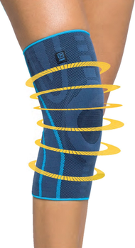 Бандаж для колена Prim Elastic с силиконовой подкладкой и боковой стабилизацией L Синий (8434048105786)