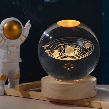Нічник кришталева куля світильник 3D Космос