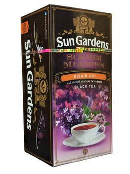 Чай черный Sun Gardens Summer Meadows с чебрецом, мятой и лепестками цветов 25 пакетиков