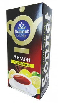 Черный чай с лимоном в пакетиках Sonnet 20 шт.