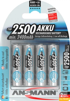 Akumulatorki Ansmann AA 4 X 2500 mAh NiMH 1.2V maxE Premium (4013674354429)