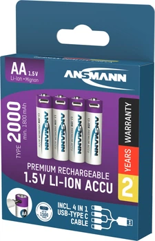Akumulator Ansmann Li-ion AA 1.5 V / 2000 mAh 4 szt (4013674193974)