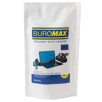 Салфетки влажные для чистки экранов, мониторов и оптики Buromax 100 шт. (BM.0800-01)