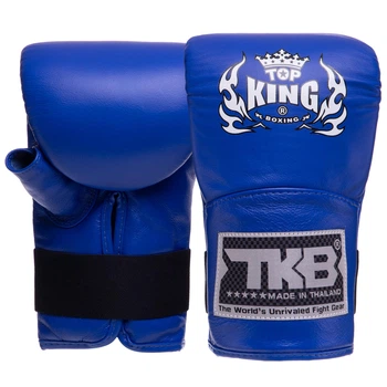 Снарядні рукавички шкіряні розмір S TOP KING Pro синій TKBMP-OT