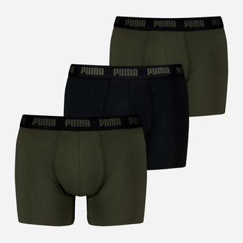 Набір трусів боксерів чоловічих бавовняних Puma Men Everyday Boxer 3P 93832703 M Чорний/Зелений (8720245558969)
