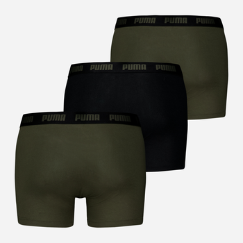 Набір трусів боксерів чоловічих бавовняних Puma Men Everyday Boxer 3P 93832703 M Чорний/Зелений (8720245558969)