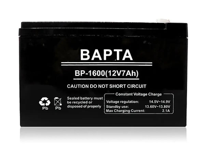 Акумуляторна батарея BAPTA 12В 7,0Ач 151х65х95 BP-1600/8548 чорний