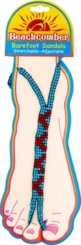 Пляжные сандалии на резинке с бисером Beachcomber Barefoot Sandals (сине-красные)