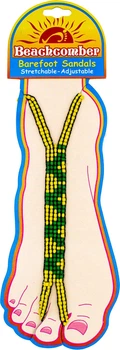 Пляжные сандалии на резинке с бисером Beachcomber Barefoot Sandals (желто-зеленые)