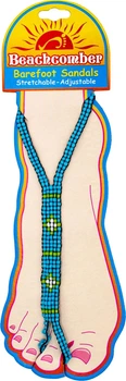 Пляжные сандалии на резинке с бисером Beachcomber Barefoot Sandals (синие)