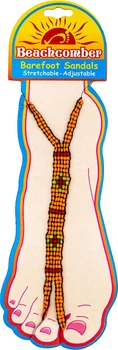 Пляжные сандалии на резинке с бисером Beachcomber Barefoot Sandals (оранжевые)