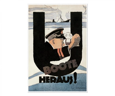 Постер CP U Boote Heraus 1917, Вінтаж 58х86 см (342)