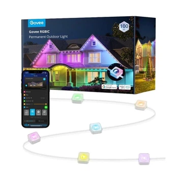 Govee Гірлянда Smart LED H705A Permanent Outdoor Lights, RGBIC, IP67, 30м, кабель прозорий