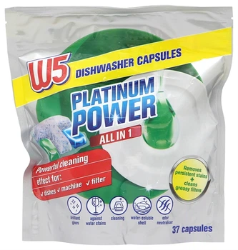 Капсули для посудомийних машин W5 Platinum Geschirr-Reiniger Tabs nature 37 шт/уп
