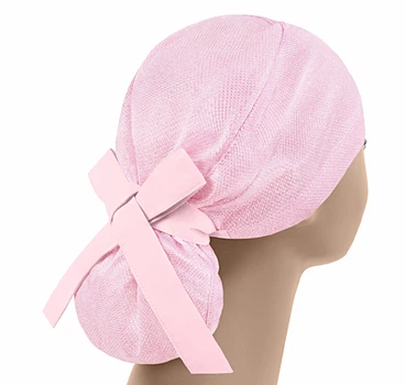 Медична шапочка жіноча PonyTopHat універсальна Ніжно-рожева люрекс