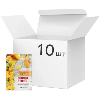 Набор тканевых масок для лица с апельсином Eyenlip Super Food Orange Mask, 23 мл*10шт (8809555251454)