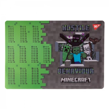 Підкладка для столу YES Minecraft Heroes таблиця множення (492249)