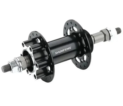 Втулка велосипедна задня Shunfeng SF-HB25R Disk, під тріскачку, 36 спиць, на гайках