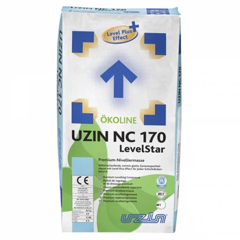 Шпаклевка цементная Uzin NC 170 LevelStar любая толщина слоя 25 кг.