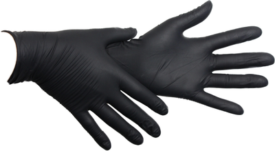 Перчатки смотровые нитриловые текстурированные, нестерильные Medicom SafeTouch Premium Black неопудренные 5 г черные 50 пар № L (1187H-D)