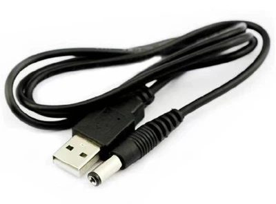 Кабель живлення DC 5.5*2.1 мм USB -> круглий штекер 1м 5В 5V для роутера (552578803) Чорний