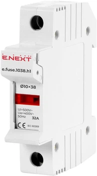 Тримач запобіжника 1р 32А 10х38мм [i0300001] e.fuse.1038.h1 E.NEXT