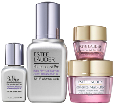 Набір для догляду за обличчям Estee Lauder Perfectionist Pro Сироватка-ліфтинг 50 мл + Крем для обличчя та шиї 15 мл + Крем для шкіри навколо очей 5 мл + Лосьйон для активації шкіри 7 мл (0887167545236)