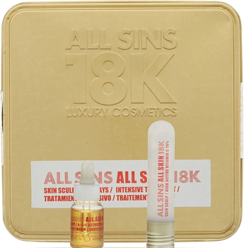 Набір для догляду за обличчям All Sins 18k Sculp 7 Days Intensive Treatment Концентровані капсули активного вітаміну C 79% 7 х мг + Активатор на основі вітамінів А С і Е 5 мл (8437015018263)