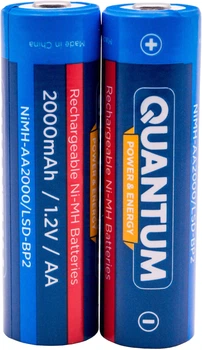 Набір акумуляторів Quantum Ni-MH із низьким саморозрядом (LSD) AA 2000 мАг 2 шт (0746020704510)
