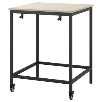 Стіл IKEA TROTTEN 80х80 см бежевий/антрацит (094.296.10)