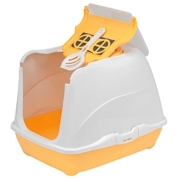 Туалет для котов Moderna Flip Cat с откидной крышкой 50х39х37см абрикосовый (C230391)