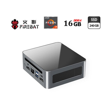 Неттоп Firebat ZB-MN57 USFF / AMD Ryzen 7 5700u (8 (16) ядер по 1.8 - 4.3 GHz) / 16 GB DDR4 / 240 GB SSD / AMD RX Vega 8 / USB 3.1 / Wi-Fi / Bluetooth / Блок питания в комплекте б/у
