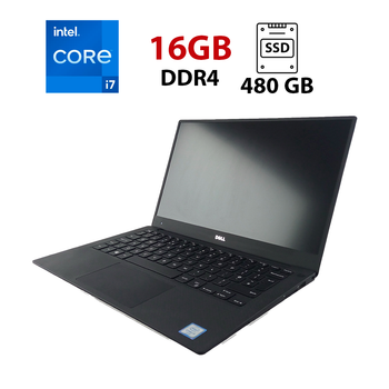 Ультрабук Dell XPS 13 9360 / 13.3" (3200x1800) IPS Touch / Intel Core i7-7500U (2 (4) ядра по 2.7 - 3.5 GHz) / 16 GB DDR4 / 480 GB SSD / Intel HD Graphics 620 / WebCam б/у