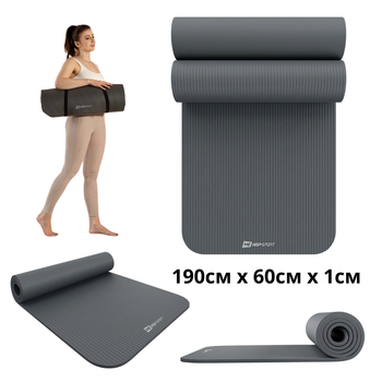 Коврик для йоги Hop-Sport HS-NB010GM NBR 1см графітовий