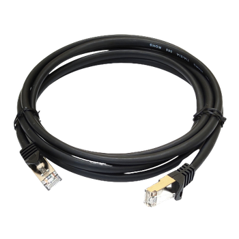 Патч-корд L&W ELECTRONICAL 0.5м, S/FTP, cat.6A, RJ45, медь, черный, PC005-C6A-050BK